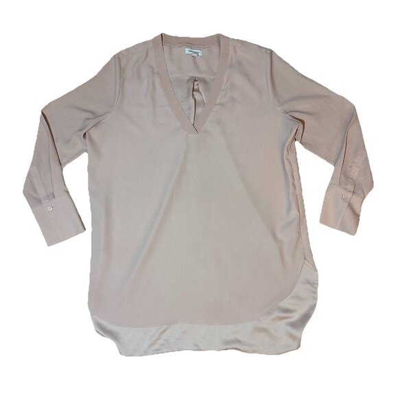 Nordstrom Top Women’s Large Pink Long Sleeve High Low V-Neck Top - Picture 5 of 12